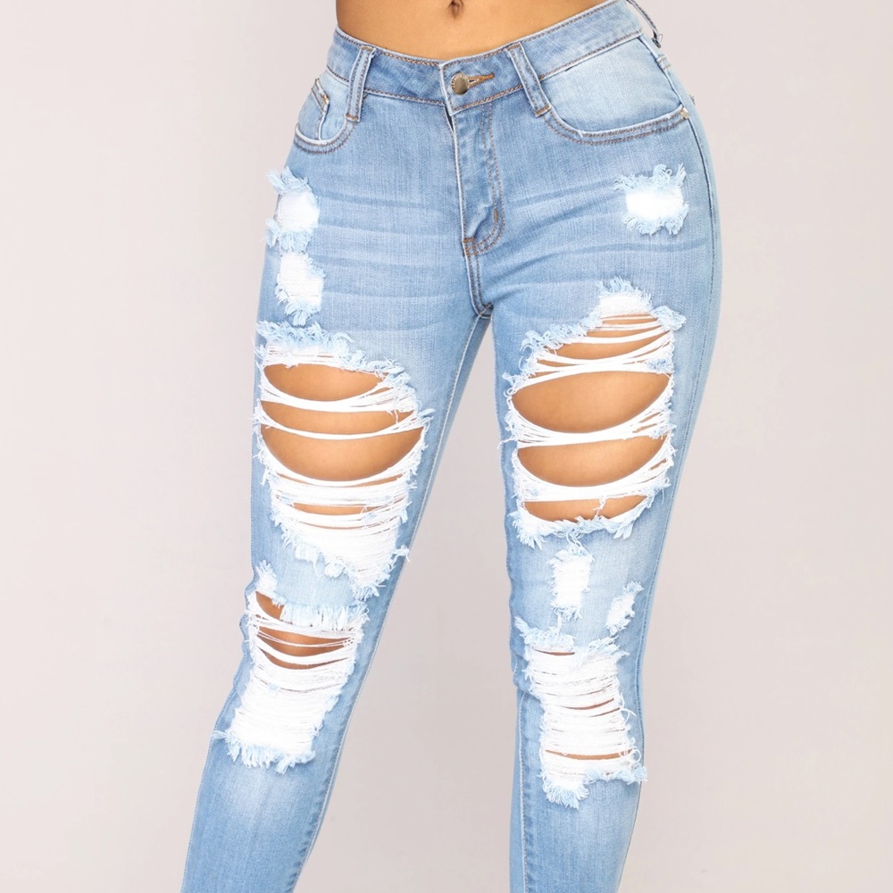 Light Denim Distressed Jeans